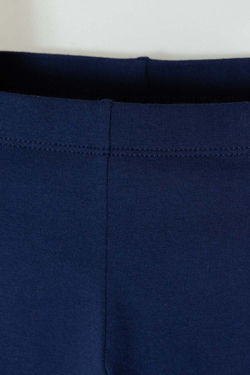 CALZAS AZUL CON FLORES PARA NIÑA 2T A 5T