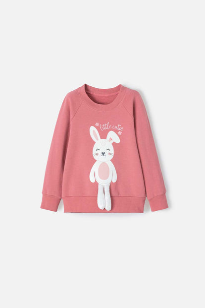 POLERON DE LITTLEMIC CERRADO ROSA VIEJO PARA NIÑA 2T A 5T