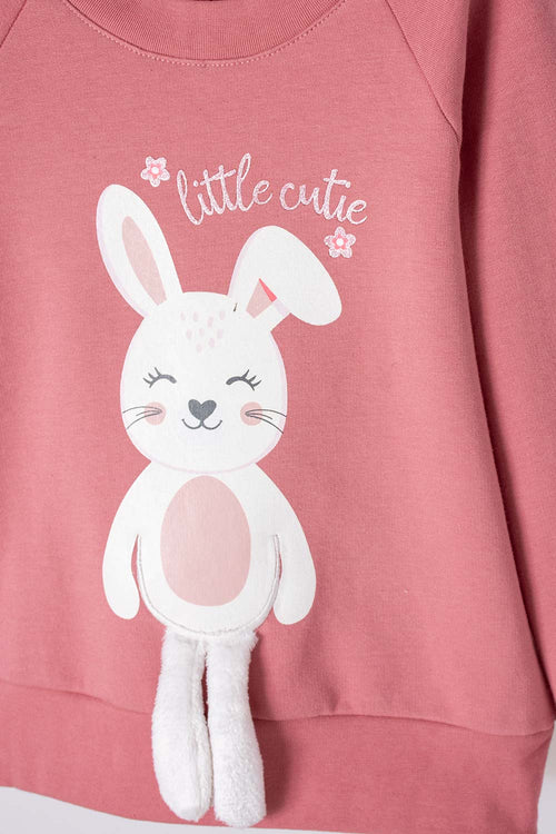 POLERON DE LITTLEMIC CERRADO ROSA VIEJO PARA NIÑA 2T A 5T