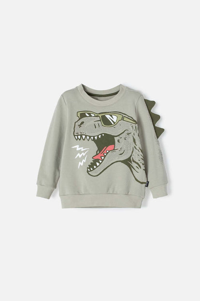 POLERÓN DE LITTLEMIC CERRADO VERDE PARA NIÑO 2T A 5T