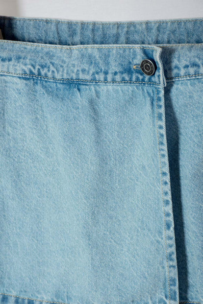 POLLERA DE MIC CON BOLSILLOS AZUL PARA NIÑA