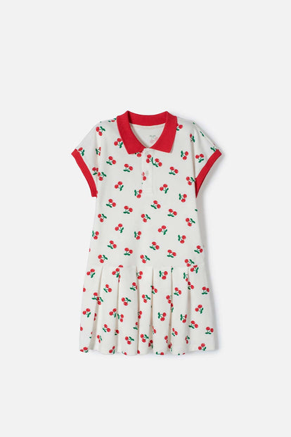 VESTIDO DE MIC MANGA CORTA MARFIL PARA NIÑA