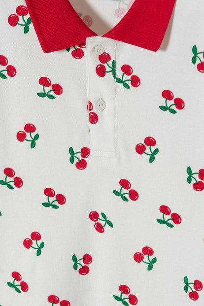 VESTIDO DE MIC MANGA CORTA MARFIL PARA NIÑA