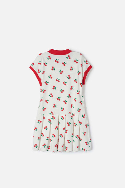 VESTIDO DE MIC MANGA CORTA MARFIL PARA NIÑA