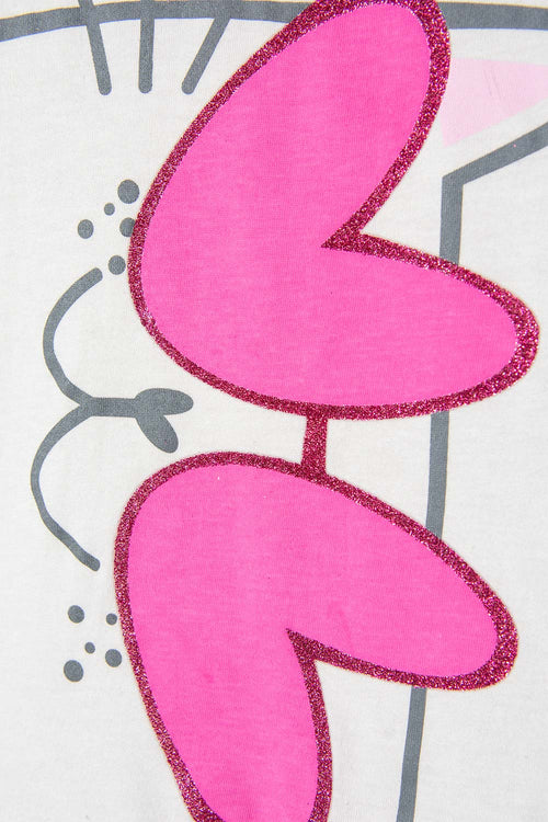 PIJAMA DE MIC 3 PIEZAS MARFIL Y ROSADO PARA NIÑA