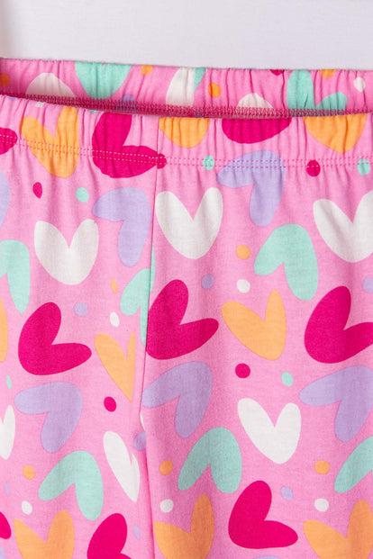 PIJAMA DE MIC 3 PIEZAS MARFIL Y ROSADO PARA NIÑA