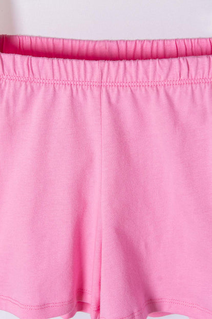 PIJAMA DE MIC 3 PIEZAS MARFIL Y ROSADO PARA NIÑA