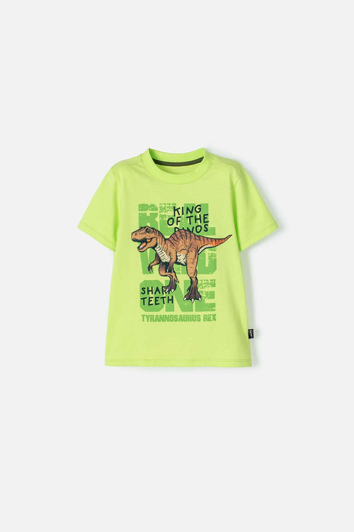 POLERA DE LITTLEMIC MANGA CORTA VERDE PARA NIÑO 2T A 5T
