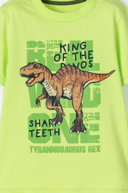 POLERA DE LITTLEMIC MANGA CORTA VERDE PARA NIÑO 2T A 5T