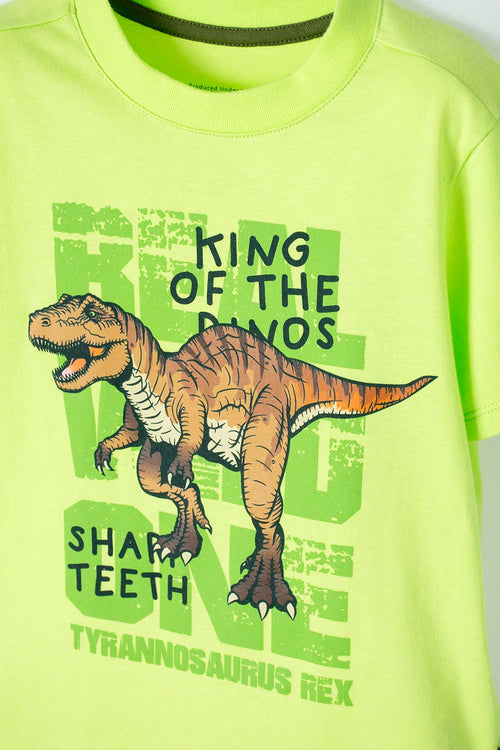 POLERA DE LITTLEMIC MANGA CORTA VERDE PARA NIÑO 2T A 5T