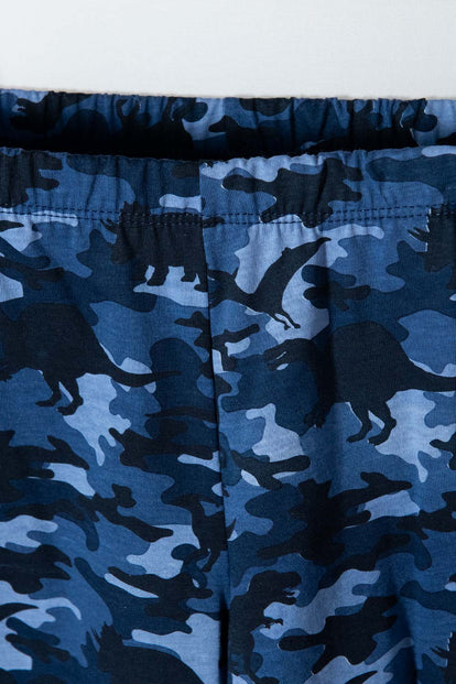 PIJAMA DE MIC CON PANTALÓN LARGO AZUL Y MARFIL PARA NIÑO