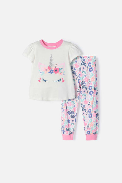 PIJAMA LITTLEMIC CON PANTALÓN LARGO MULTICOLOR PARA NIÑA 2T A 5T