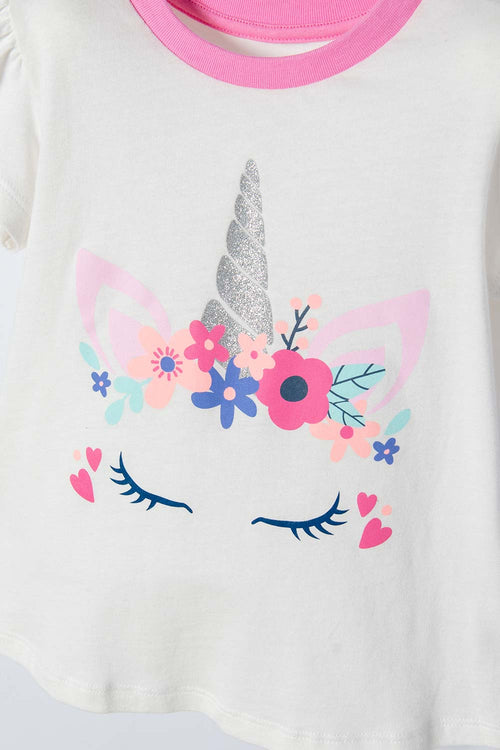 PIJAMA LITTLEMIC CON PANTALÓN LARGO MULTICOLOR PARA NIÑA 2T A 5T