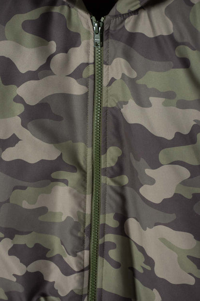 CHAQUETA DE MIC CON CIERRE VERDE MILITAR PARA NIÑO