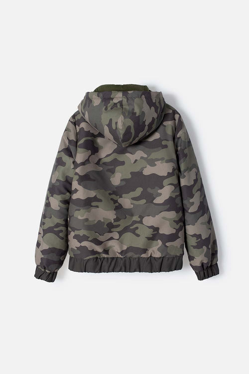 CHAQUETA DE MIC CON CIERRE VERDE MILITAR PARA NIÑO