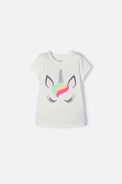 POLERA MIC MANGA CORTA MARFIL PARA NIÑA