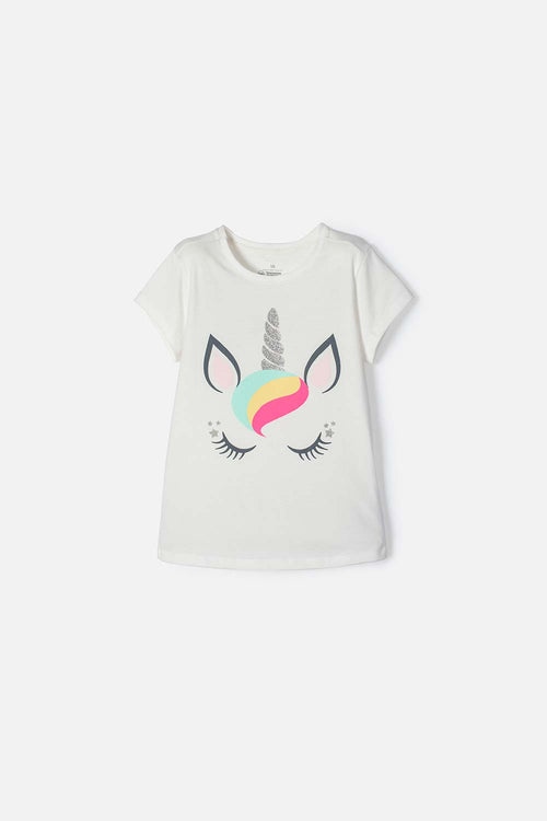 POLERA MIC MANGA CORTA MARFIL PARA NIÑA