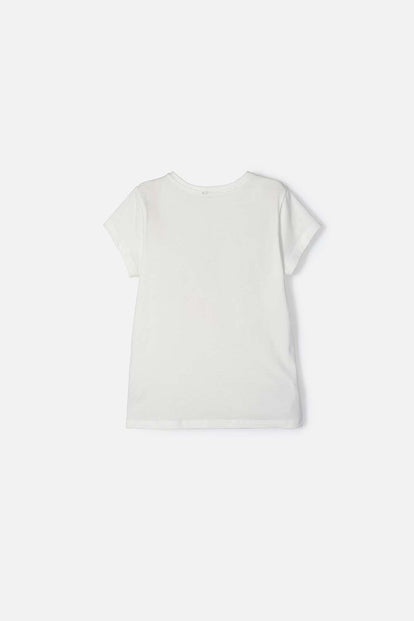 POLERA MIC MANGA CORTA MARFIL PARA NIÑA