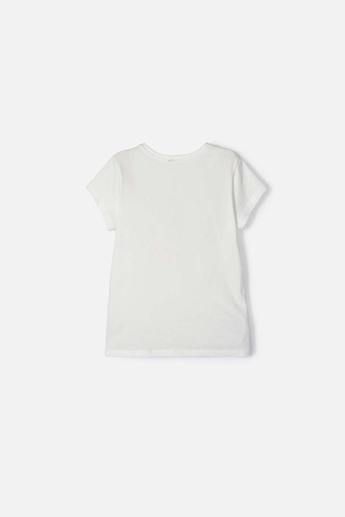 POLERA MIC MANGA CORTA MARFIL PARA NIÑA