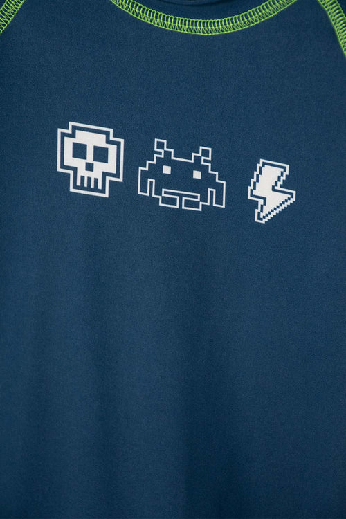 CAMISETA DE BAÑO MIC AZUL OSCURA MANGA LARGA PARA NIÑO