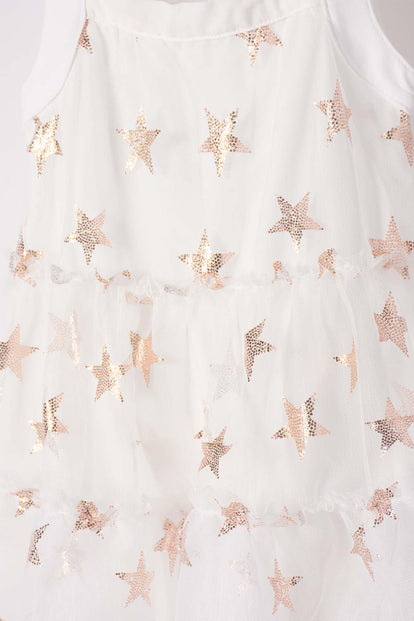 VESTIDO DE LITTLEMIC CON PANTY CRUDO PARA BEBÉ NIÑA