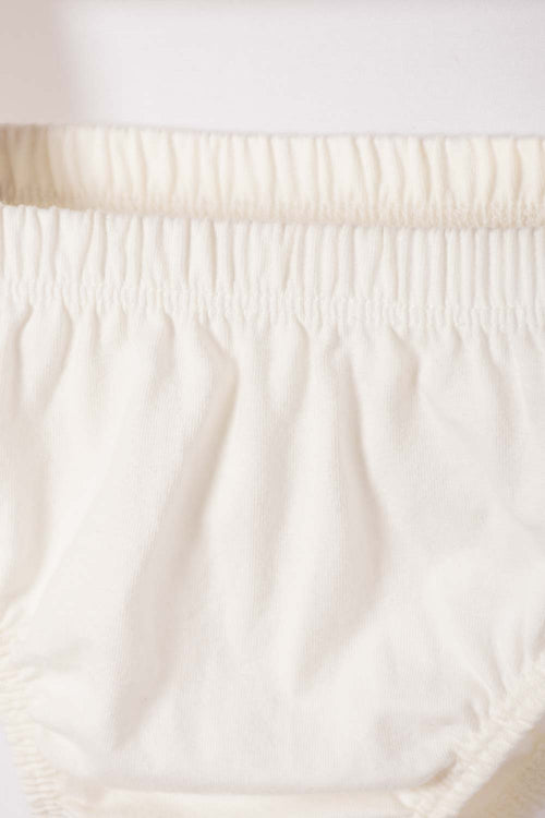 VESTIDO DE LITTLEMIC CON PANTY CRUDO PARA BEBÉ NIÑA