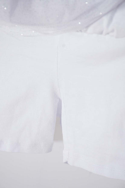 POLLERA DE MIC CORTA BLANCO PARA NIÑA