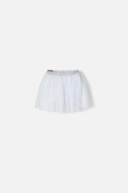POLLERA LITTLEMIC TIPO TUTÚ BLANCO PARA NIÑA 2T A 5T