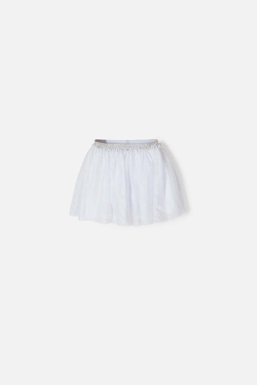 POLLERA LITTLEMIC TIPO TUTÚ BLANCO PARA NIÑA 2T A 5T