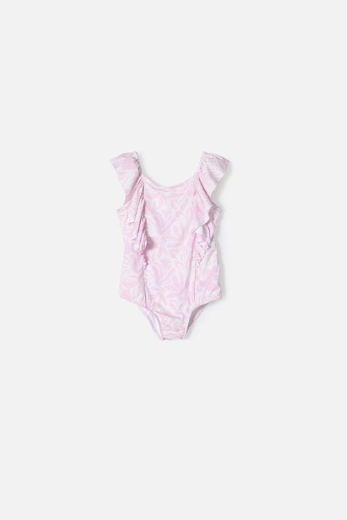 VESTIDO DE BAÑO DE LITTLEMIC ROSADO PARA NIÑA 2T A 5T