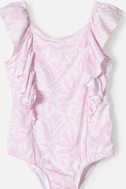 VESTIDO DE BAÑO DE LITTLEMIC ROSADO PARA NIÑA 2T A 5T