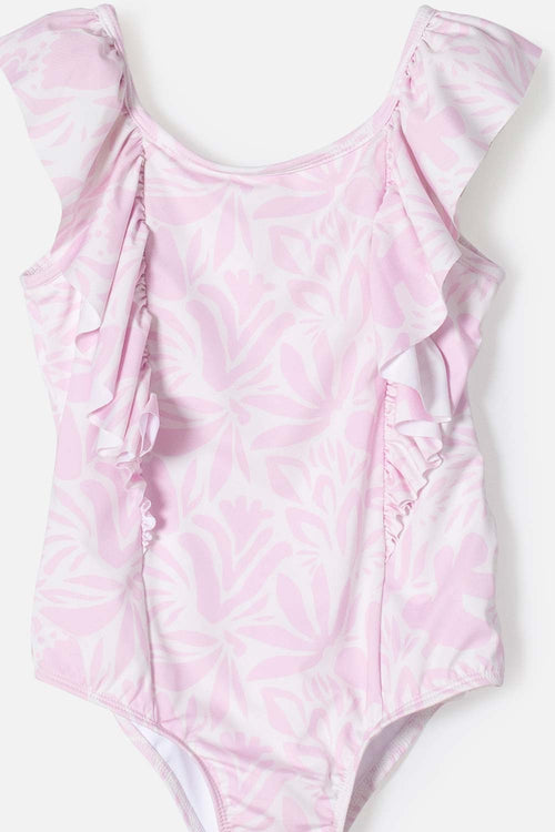 VESTIDO DE BAÑO DE LITTLEMIC ROSADO PARA NIÑA 2T A 5T