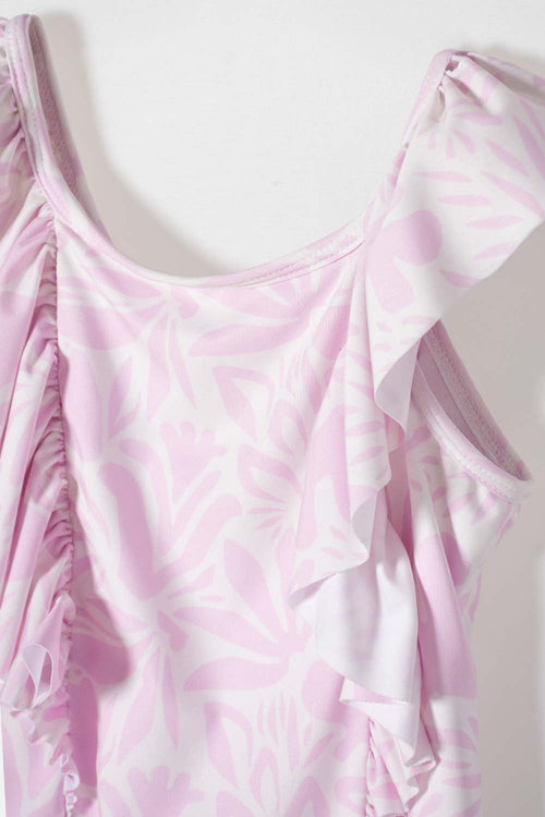 VESTIDO DE BAÑO DE LITTLEMIC ROSADO PARA NIÑA 2T A 5T