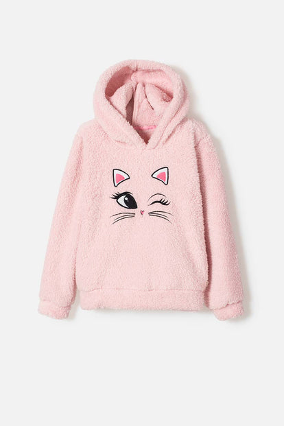 POLERON DE MIC CON CAPUCHA ROSA PARA NIÑA