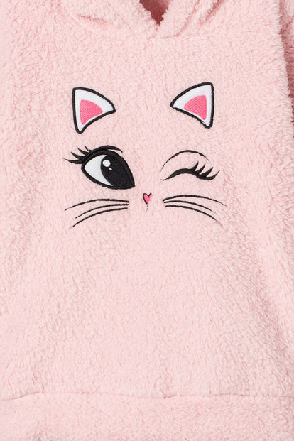 POLERON DE MIC CON CAPUCHA ROSA PARA NIÑA