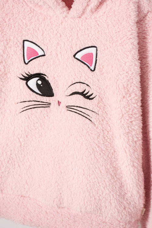 POLERON DE MIC CON CAPUCHA ROSA PARA NIÑA