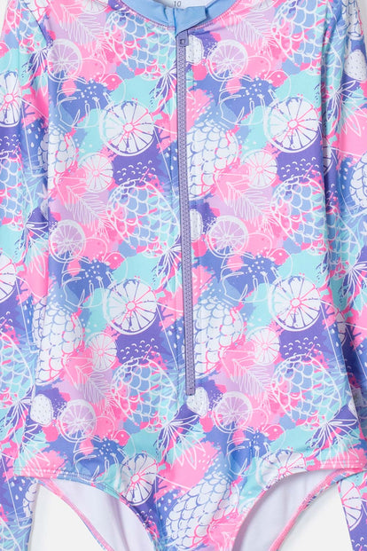 VESTIDO DE BAÑO DE MIC CON CIERRE MULTICOLOR PARA NIÑA