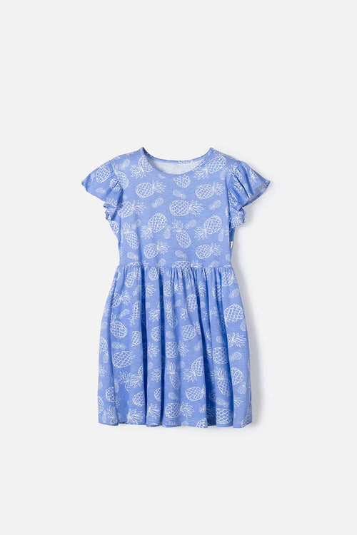VESTIDO DE MIC MANGA CORTA AZUL PARA NIÑA