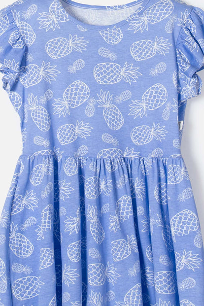 VESTIDO DE MIC MANGA CORTA AZUL PARA NIÑA