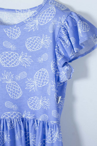 VESTIDO DE MIC MANGA CORTA AZUL PARA NIÑA