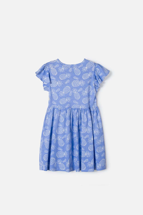 VESTIDO DE MIC MANGA CORTA AZUL PARA NIÑA