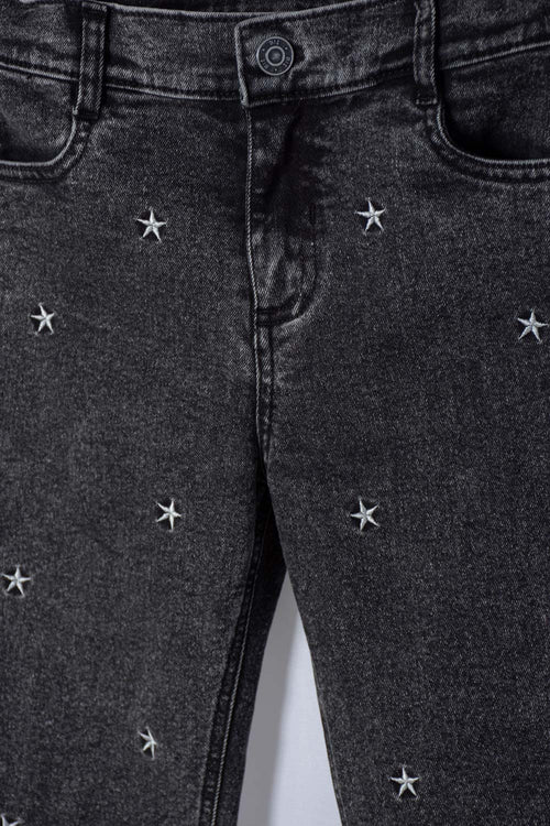 JEAN DE MIC CON APLIQUES NEGRO PARA NIÑA