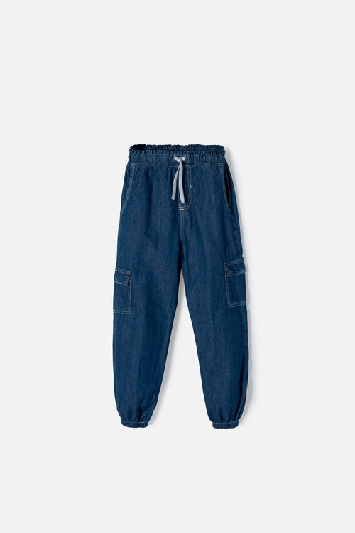 JOGGER DE MIC CON CORDÓN AZUL PARA NIÑA