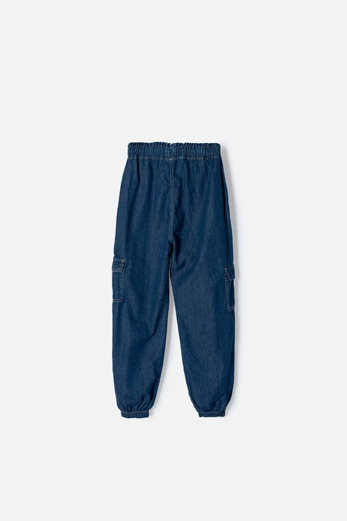 JOGGER DE MIC CON CORDÓN AZUL PARA NIÑA