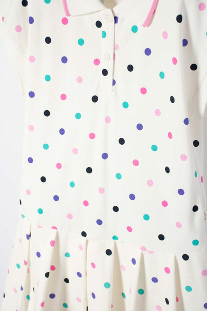 VESTIDO MIC MARFIL CORTO TIPO POLO PARA NIÑA