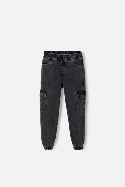 JOGGER DE MIC CON BOLSILLOS NEGRO PARA NIÑO