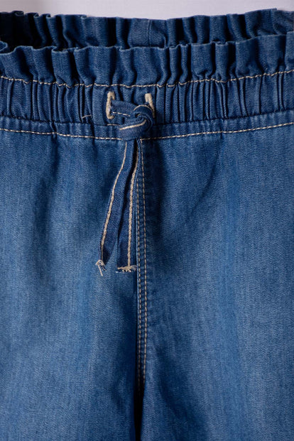 SHORT DE LITTLEMIC CON CORDÓN AZUL PARA NIÑA 2T A 5T