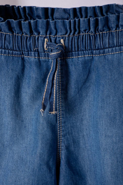 SHORT DE LITTLEMIC CON CORDÓN AZUL PARA NIÑA 2T A 5T