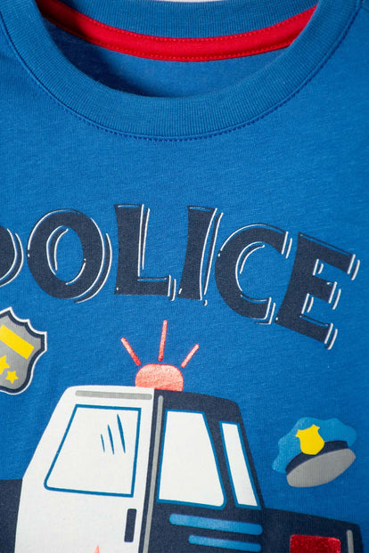 POLERA LITTLEMIC AZUL MANGA LARGA PARA NIÑO 2T A 5T
