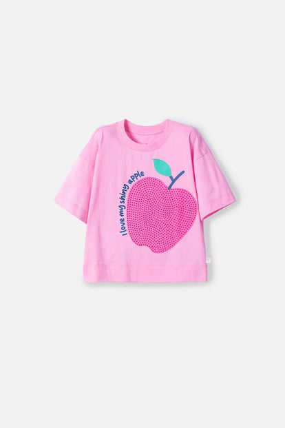 POLERA DE MIC MANGA CORTA ROSADO PARA NIÑA
